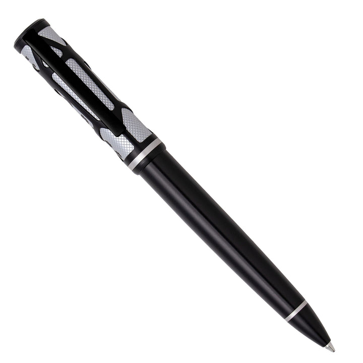 Hugo Boss Craft Kugelschreiber aus Messing in der Farbe Chrome, Länge: 14,3cm, Minenfarbe: Blau, HSS