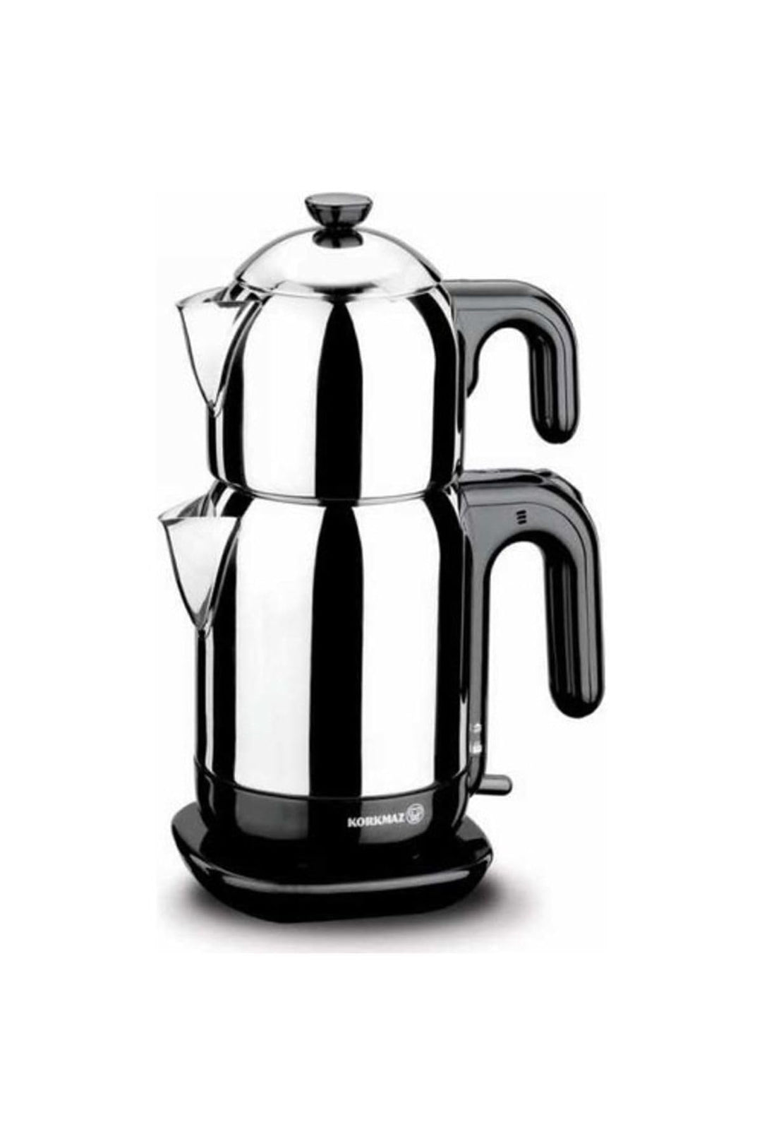 Korkmaz Demtez Electrical Teapot- Black/Caymatik / A369 Teekocher, Edelstahl, 1.7 liters, Schwarz