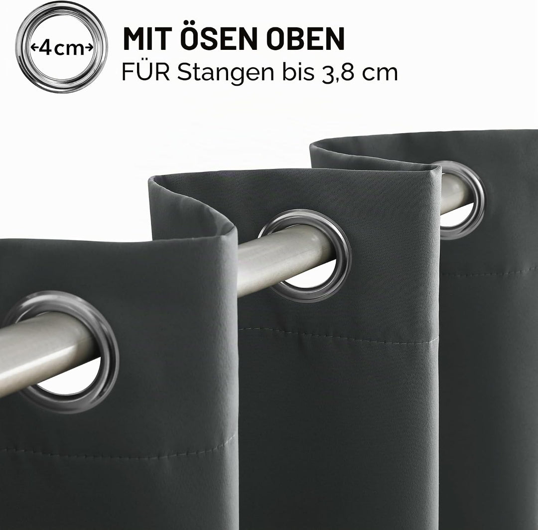 Deconovo Blickdicht Gardinen mit Ösen für Schlafzimmer Thermogardinen Vorhang Blickdicht dicke Therm