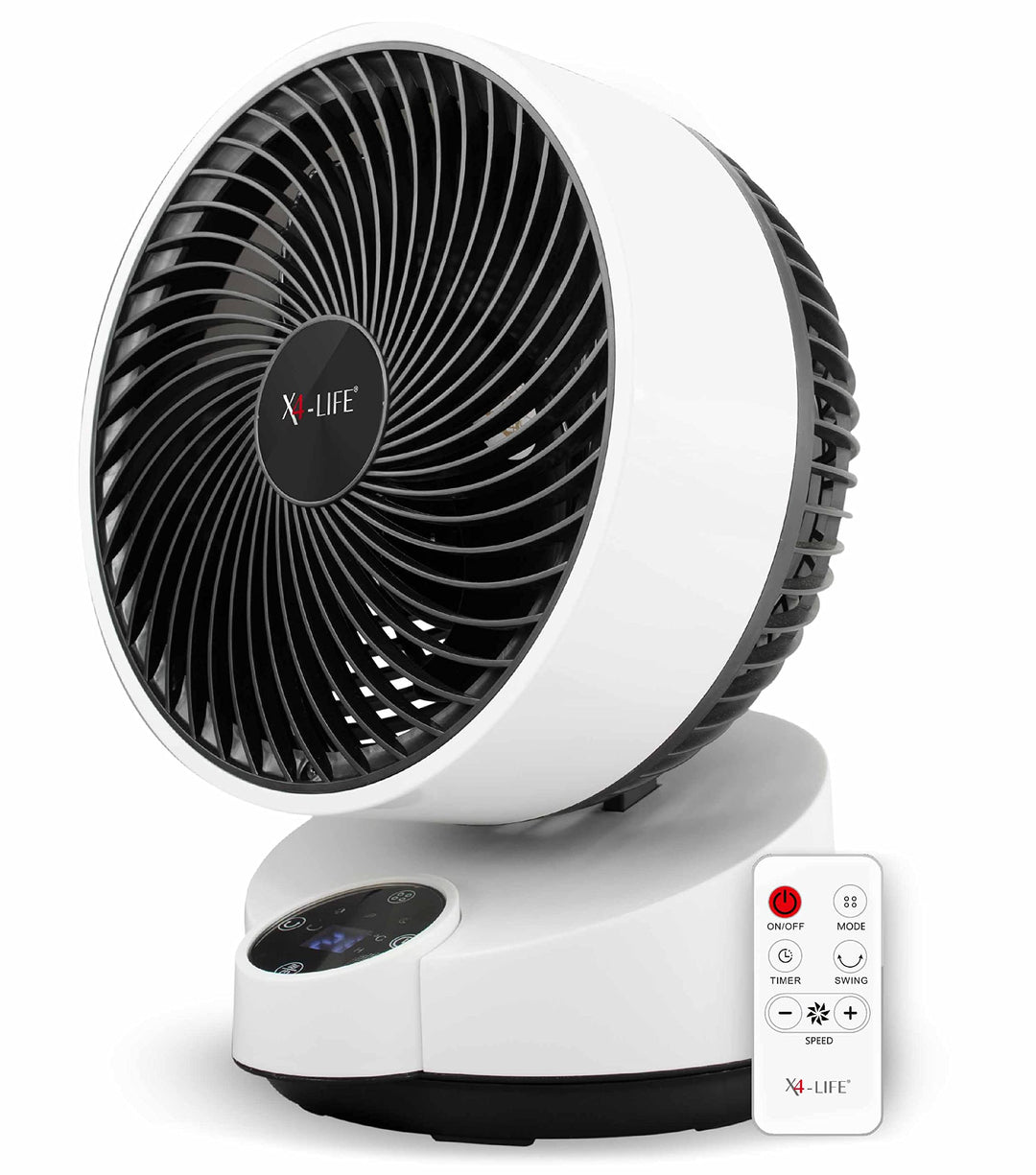 X4-LIFE Fan Pinguin Deluxe mit Touch-Display und Fernbedienung - 90° Neigung - Stromsparender Ventil