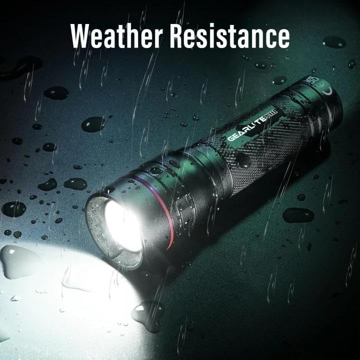 GEARLITE LED Mini Taschenlampe Aufladbar, 2000 Lumen LED Taschenlampe Extrem Hell mit 3 Modi, Zoomba