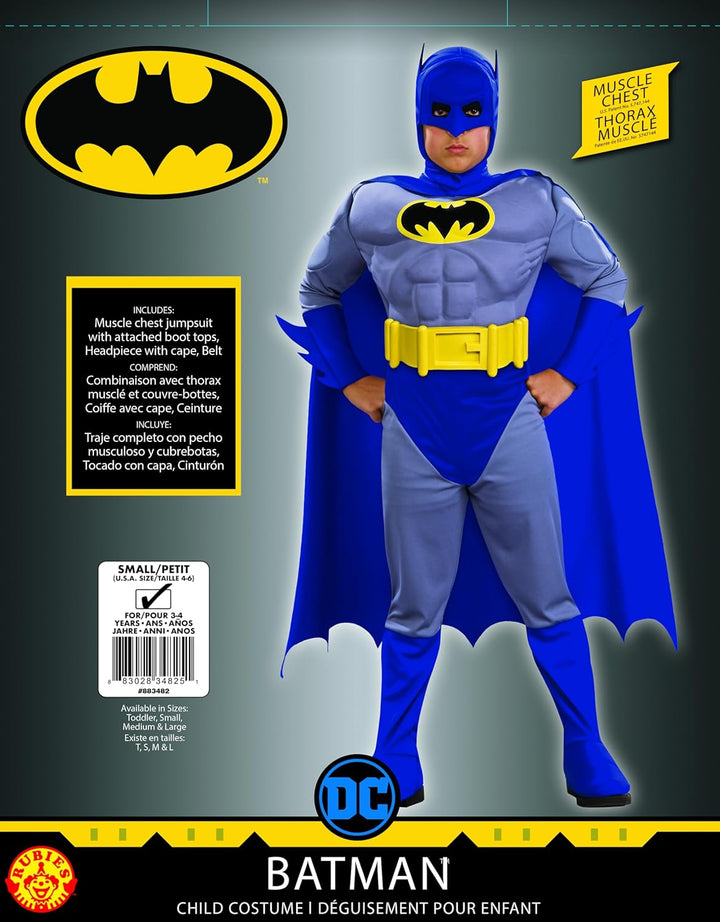 Rubie's Official DC Comics Batman Brave & The Bold Childs Deluxe Costume, Muscle Chest, S