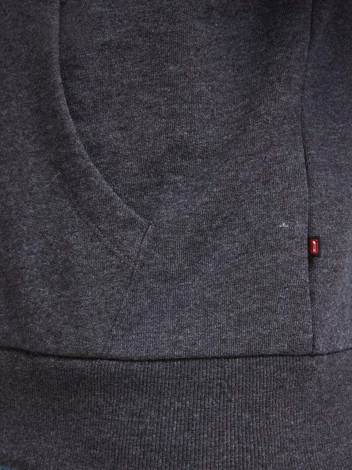 JACK & JONES Hoody Herren mit Kapuze S Grau (Dark Grey Melange Fit:reg Fit - Melange), S Grau (Dark