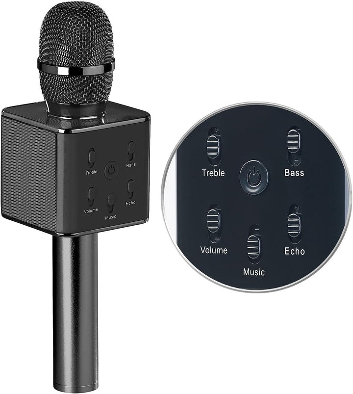 auvisio Karaoke Mikro: Karaoke-Mikrofon mit Bluetooth, MP3-Player, Lautsprecher und Akku (Kindermikr