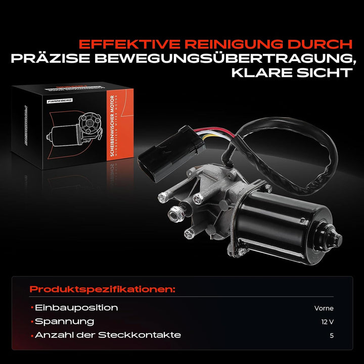 Frankberg 1x Wischermotor Scheibenwischermotor 12V 5-Polig Vorne Links oder Rechts Kompatibel mit Wr