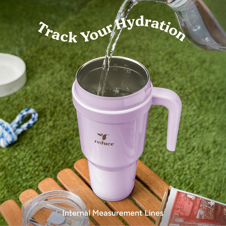 REDUCE Cold1 Becher mit Griff, vakuumisolierte Edelstahl-Wasserflasche für Zuhause, Büro oder Auto,