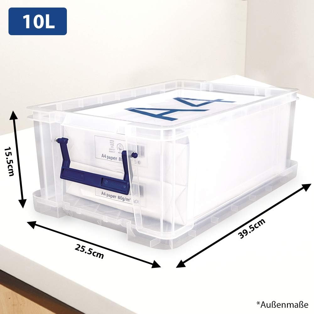 Bankers Box ProStore Aufbewahrungsbox mit Deckel 10 Liter aus Plastik (Innenmasse 14 x 34 x 21.5cm),