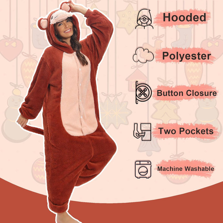 LATH.PIN Pyjamas Jumpsuit Panda Unisex Erwachsene Tier Onesie Cosplay Halloween Karneval Kostüme Dam