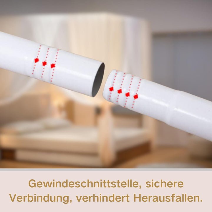 Beyeutao Betthimmel Rahmen 150x200cm Weiss Mückenetz Rahmen Moskitonetz Baldachin Rahmen Bed Canopy