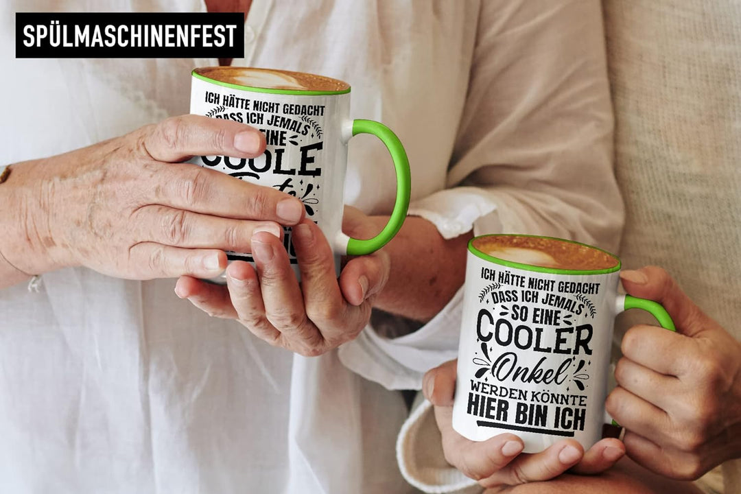 Trendation - Beste Tante und Onkel Geschenk Tasse Set Kaffeetassen Geschenke Weihnachten (Grün), Grü