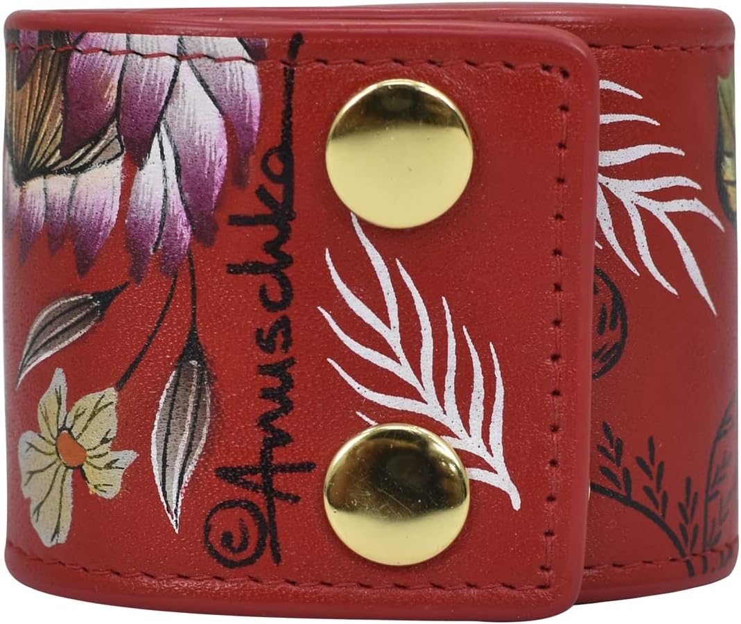Anuschka Lederarmband für Frauen, Handbemalt, Grössenverstellbar Crimson Garden, Crimson Garden