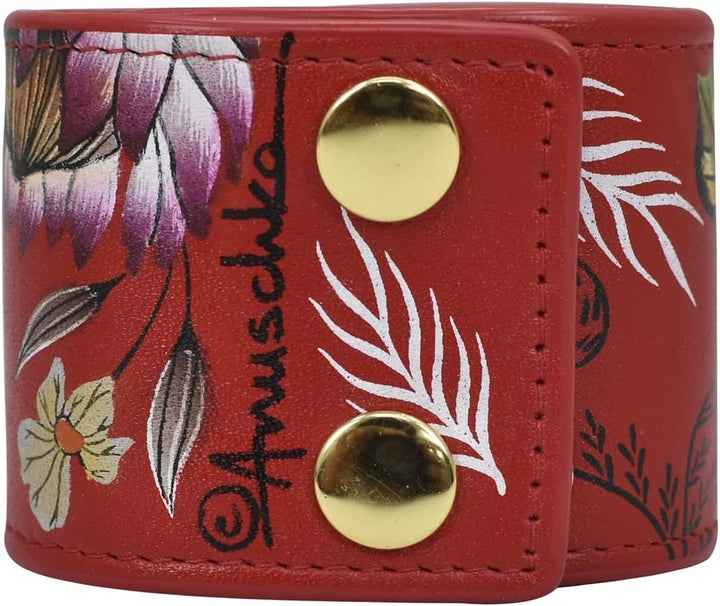Anuschka Lederarmband für Frauen, Handbemalt, Grössenverstellbar Crimson Garden, Crimson Garden