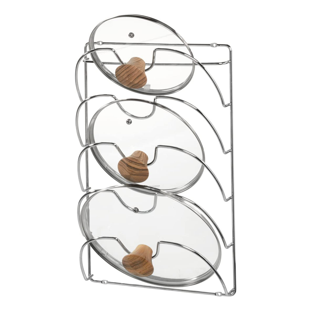 iDesign 48580EU Classico Topf- und Deckelhalter, 27.9 x 10.2 x 42.6 cm, chromfarben, steel, 6 Slot O