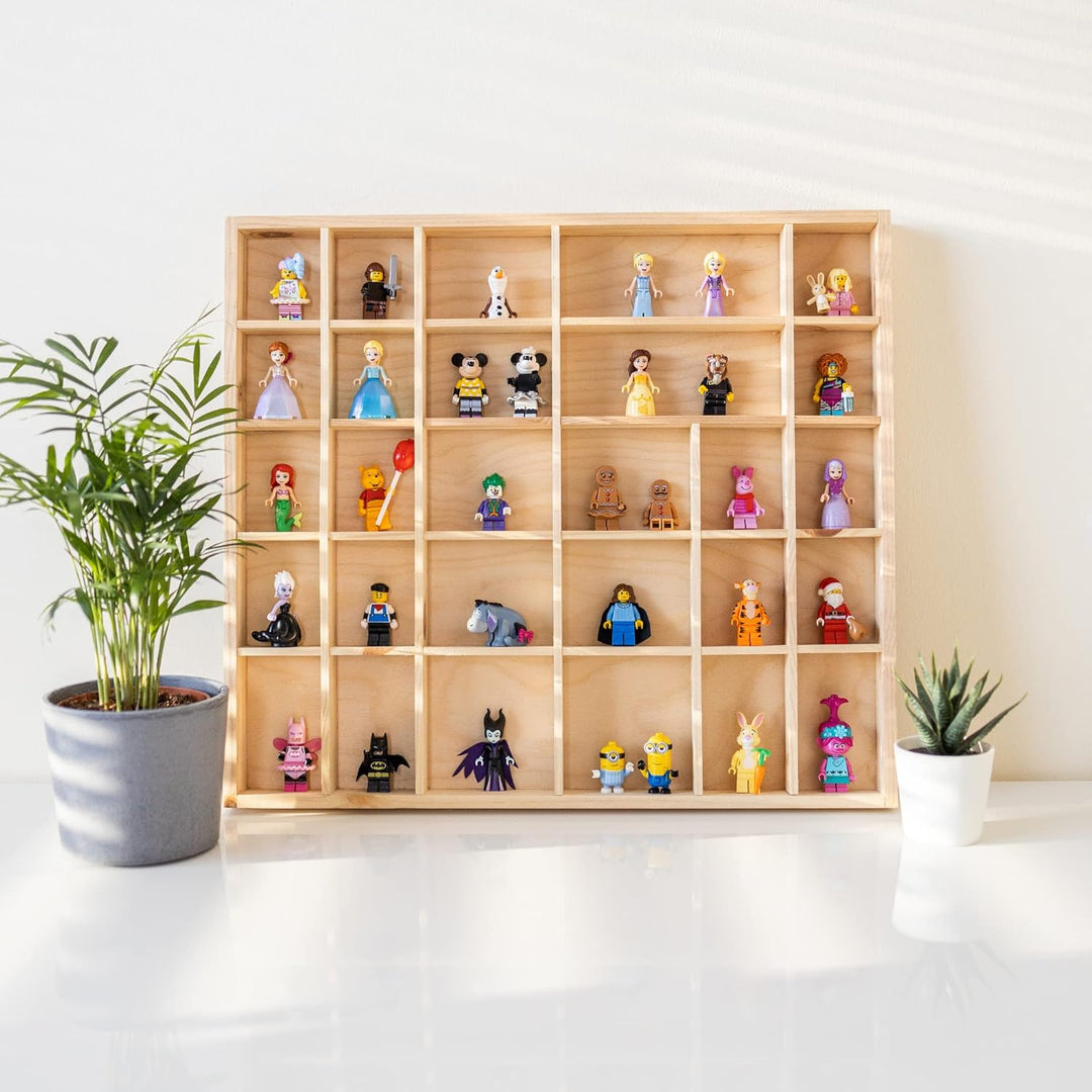 Creative Deco Setzkasten Holz Sammelbox Holztablett 28 Fächer | 44,5 x 40 x 3 cm | Bemalen Holz Sort
