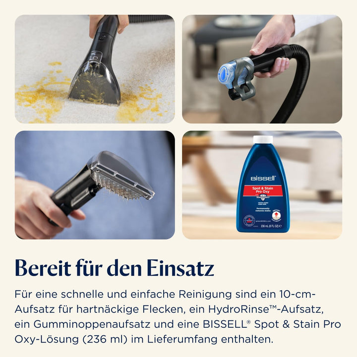 BISSELL SpotClean Mini Kabelloser Polsterreiniger Gerät, Tragbarer Teppichreiniger, Ideal für schnel