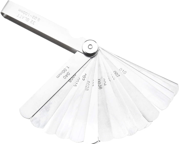 OTOTEC Fühlerlehre-Set, 32-teilig, Edelstahl, doppelt markiert, metrisch/imperial, Kombinationswerkz