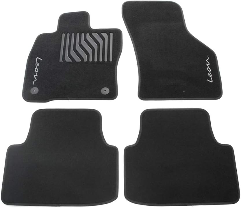Seat 5FB061675041 Trail Textil Fussmatten 4X Stoffmatten Velours, mit Leon Schriftzug, mit Verstärku