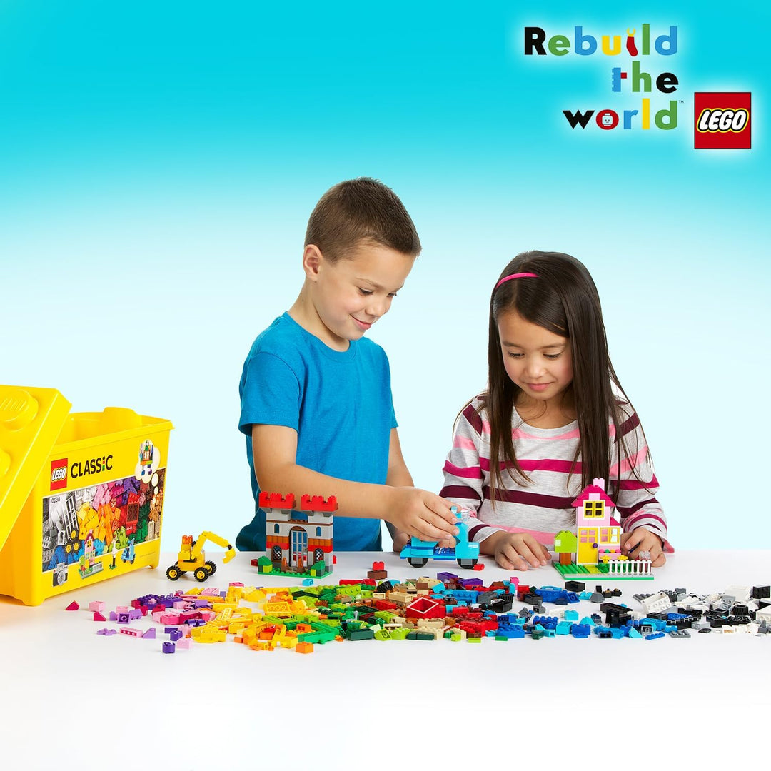 LEGO 10698 Classic Grosse Bausteine-Box, Spielzeugaufbewahrung, lustige, Bunte Spielzeug-Bausteine,
