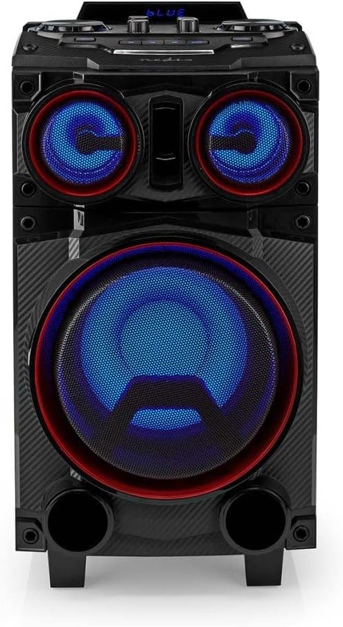 Nedis Bluetooth®-Party-Lautsprecher | max. Batteriespielzeit: 6.5 Std | 120 W | Tragegriff | Partyli