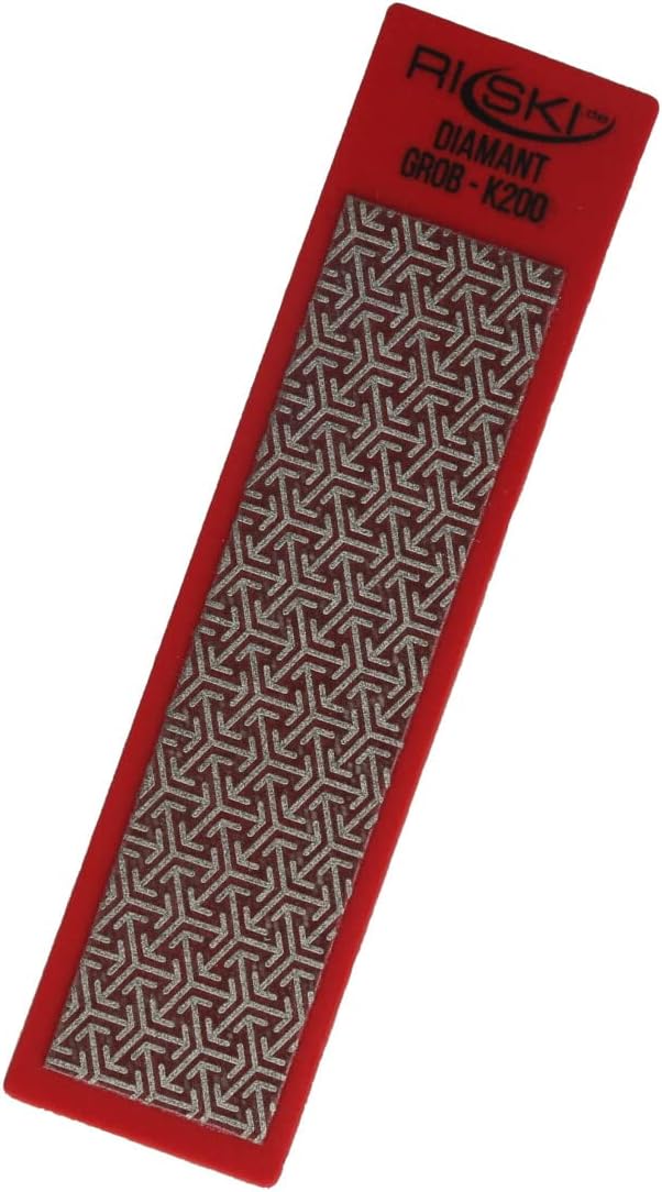 RiSki Diamant Premium Profi Feile - grob - Korn 200 - rot - 110x25mm Grob - Rot - Körnung 200, Grob