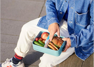 Mepal Brotdose Large – Brotdose To Go - Lunchbox für 4 Sandwiches oder 8 Brotscheiben - Meal Prep Bo