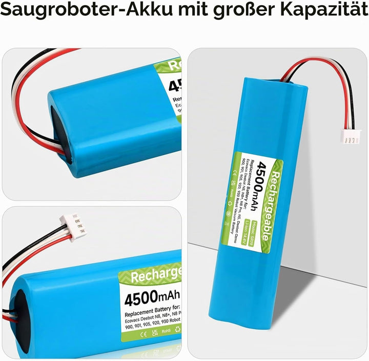 4500mAh/14.4V Ersatzakku für Ecovacs Deebot N8,N8+,N8 Pro,N8 Pro+, N5, for Ecovacs Deebot Ozmo 920/9