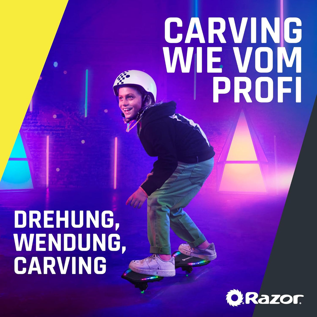 Razor Ripster Lightshow Waveboard - Rollbrett für Kinder ab 8 Jahren mit 360° Lenkung, bewegungsakti