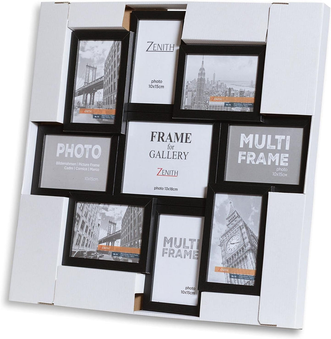 VictoR Bilderrahmen Collage Schwarz Holz mit 9 Bildern (8 x 10x15cm; 1 x 13x18cm) - Collage Bilderra