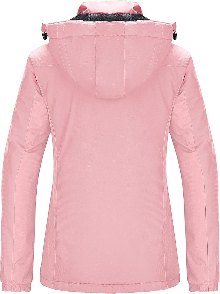 Wantdo Damen Winter Skijacke Warm Fleece Mantel Berg Snowboardjacke Outdoor Kapuzen Windbreaker Jack