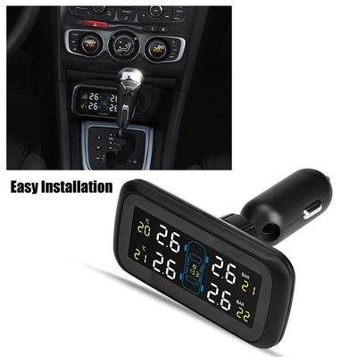 OUKENS Reifendruck-Überwachungssystem, Auto-TPMS-Reifendrucksensor mit LCD-Display-Monitor, 4 intern