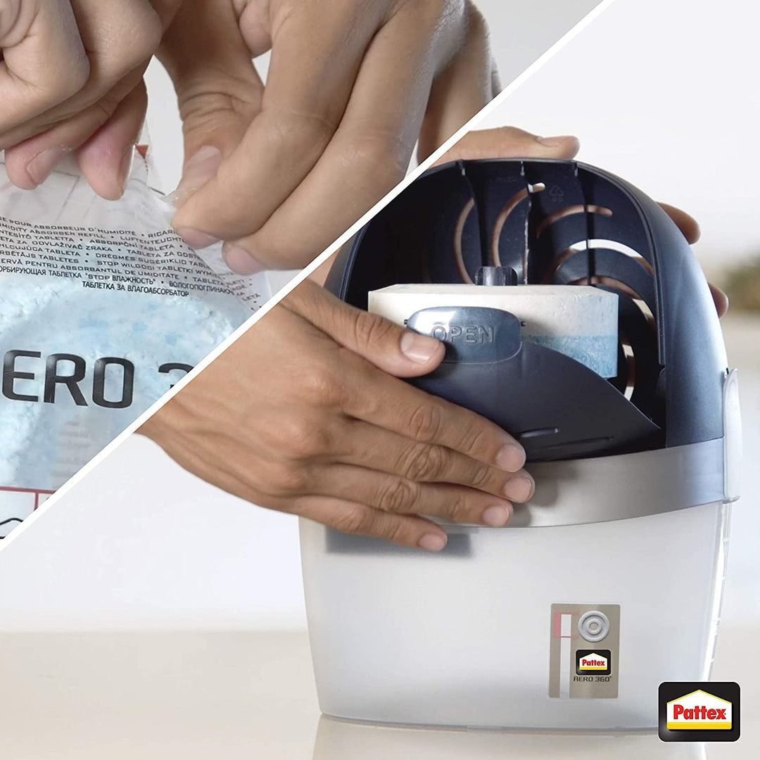 Pattex Luftentfeuchter Stop Feuchtigkeit AERO 360°, hocheffizienter Raumentfeuchter, nachfüllbar, re