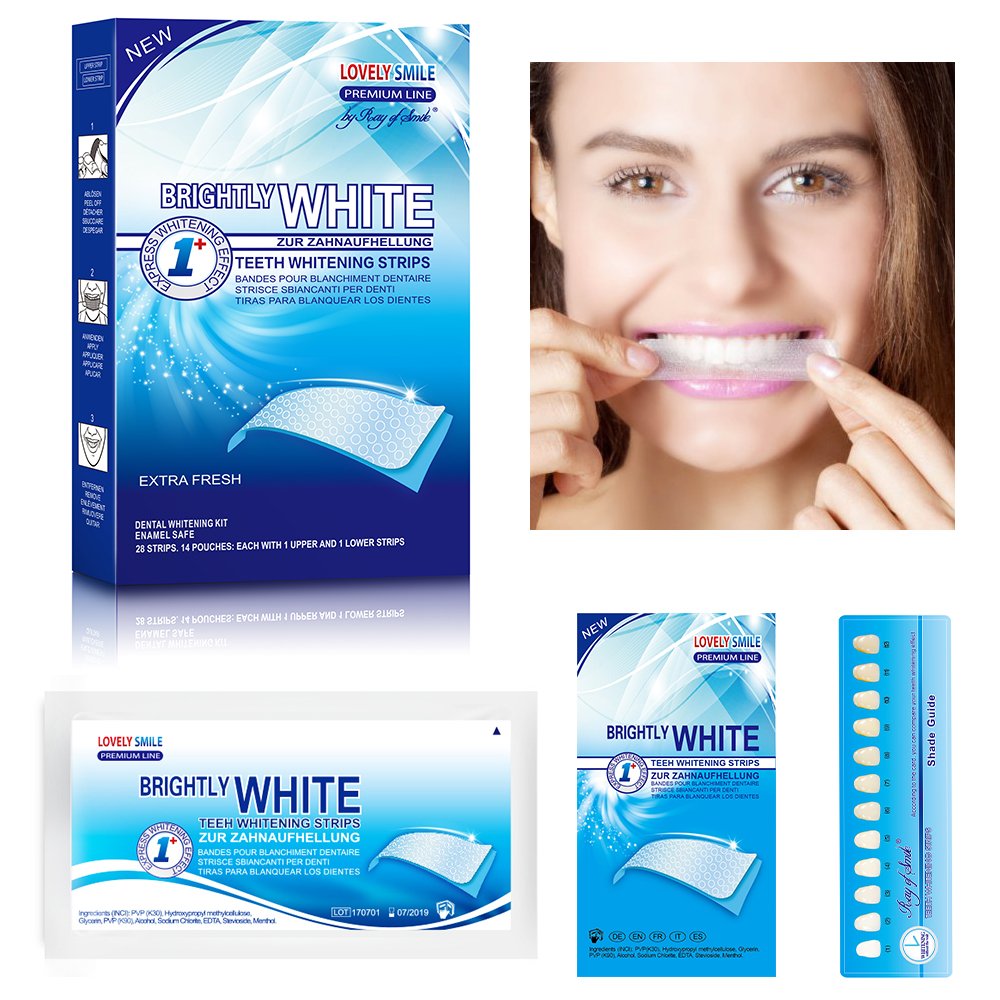 28 LOVELY SMILE Premium Line Teeth Whitening Strips - Zahnaufhellung ohne Zahnempfindlichkeit, Perox