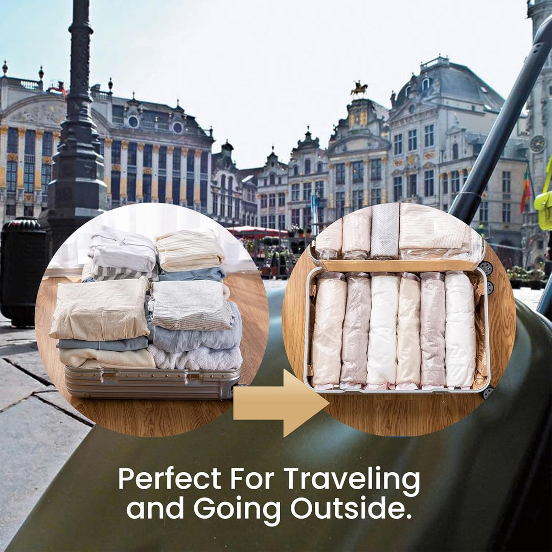 TAILI Vakuumbeutel Set Reise 10 Stück 40 x 60 CM Travel Vakuumbeutel für Kleidung zum Rollen Vakuum