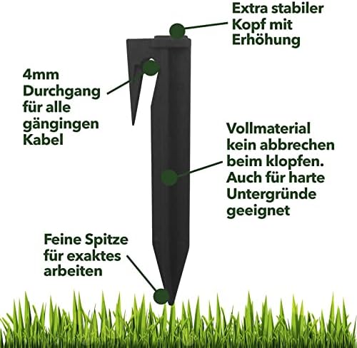 100m Begrenzungskabel + 300 Erdspiesse + 10 Kabelverbinder für Mähroboter Rasenmäher Rasenroboter Zu