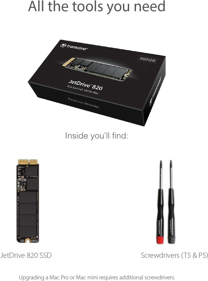 Transcend 240 GB JetDrive JDM 820 AHCI PCIe™ Gen3 x2 SSD TS240GJDM820 Ohne Thunderbolt-Gehäuse 240GB