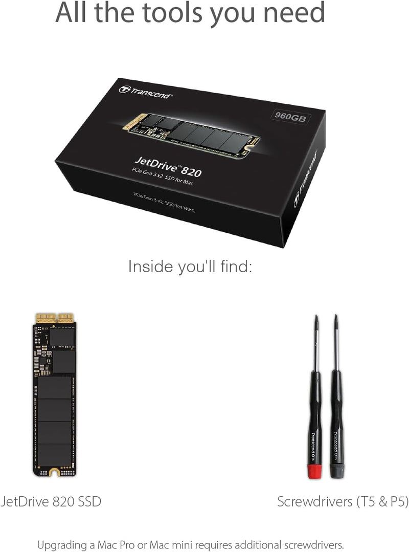 Transcend 240 GB JetDrive JDM 820 AHCI PCIe™ Gen3 x2 SSD TS240GJDM820 Ohne Thunderbolt-Gehäuse 240GB