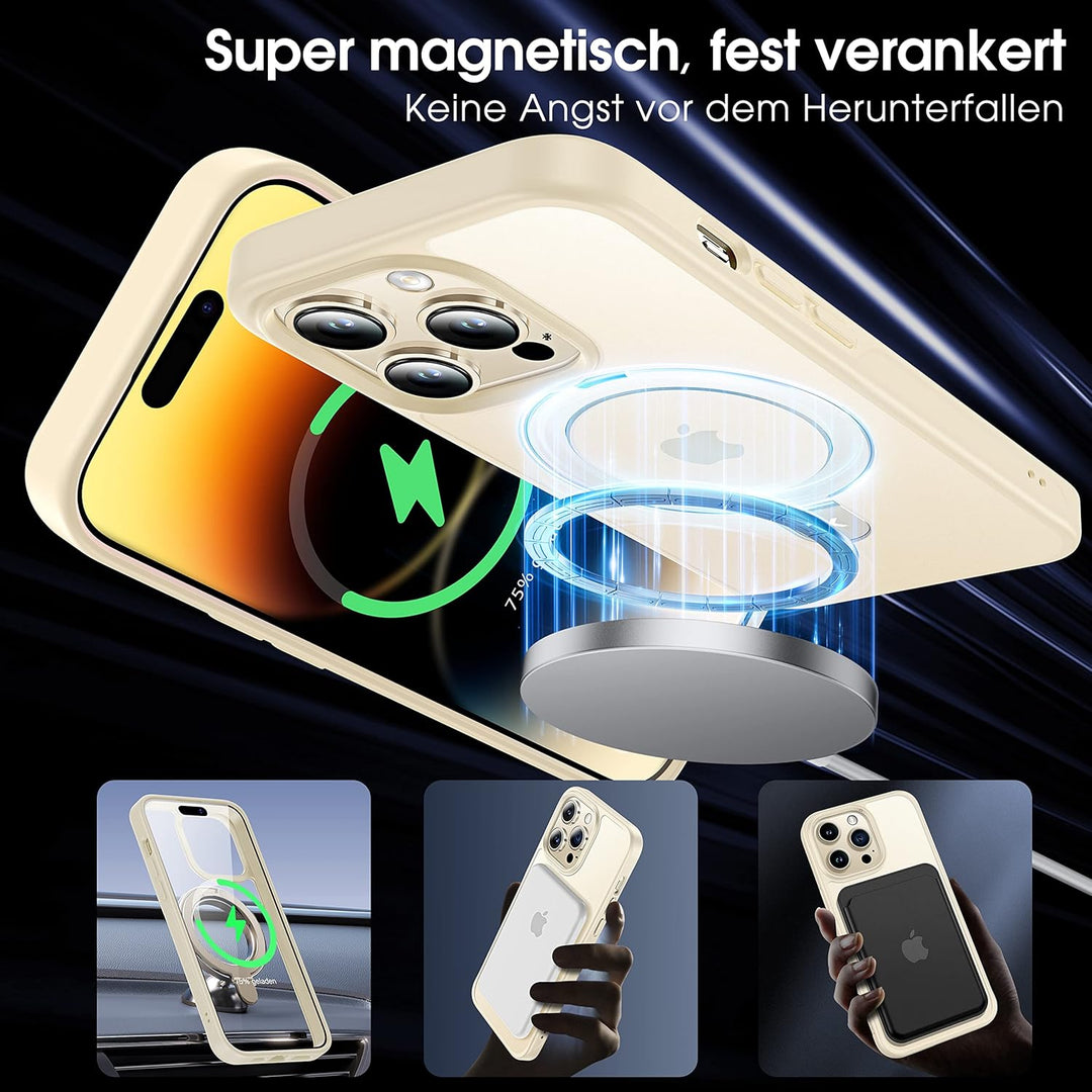 CASEKOO Magic Stand für iPhone 14 Pro Hülle für MagSafe [Militärschutz] [Unsichtbarer Ständer] Stoss