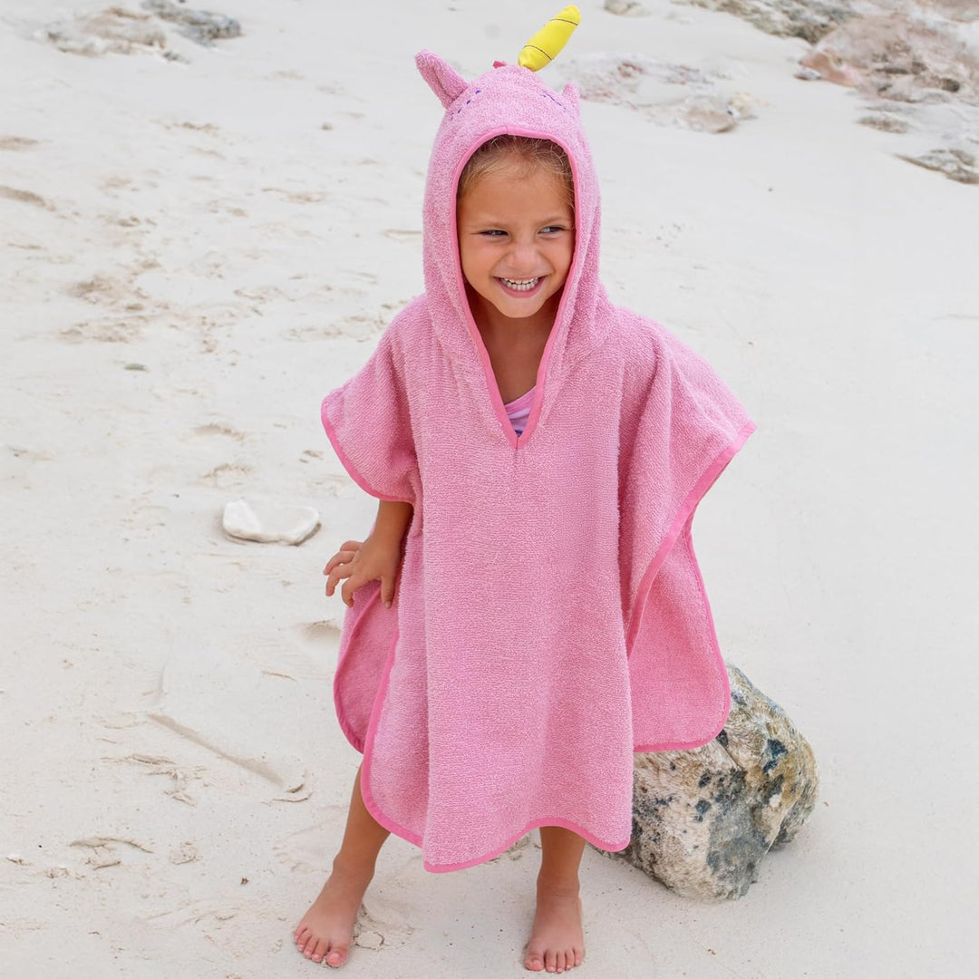 Playshoes Unisex Kinder Frottee-Poncho Bademantel Handtuch L (ab ca. 4 Jahre) Einhorn, L (ab ca. 4 J