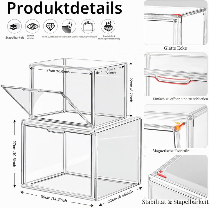 LINYAPRY Set mit 4 Kunststoff-Geldbörsen-Aufbewahrungs-Organizer für Schrank, Acryl-Vitrine für Geld