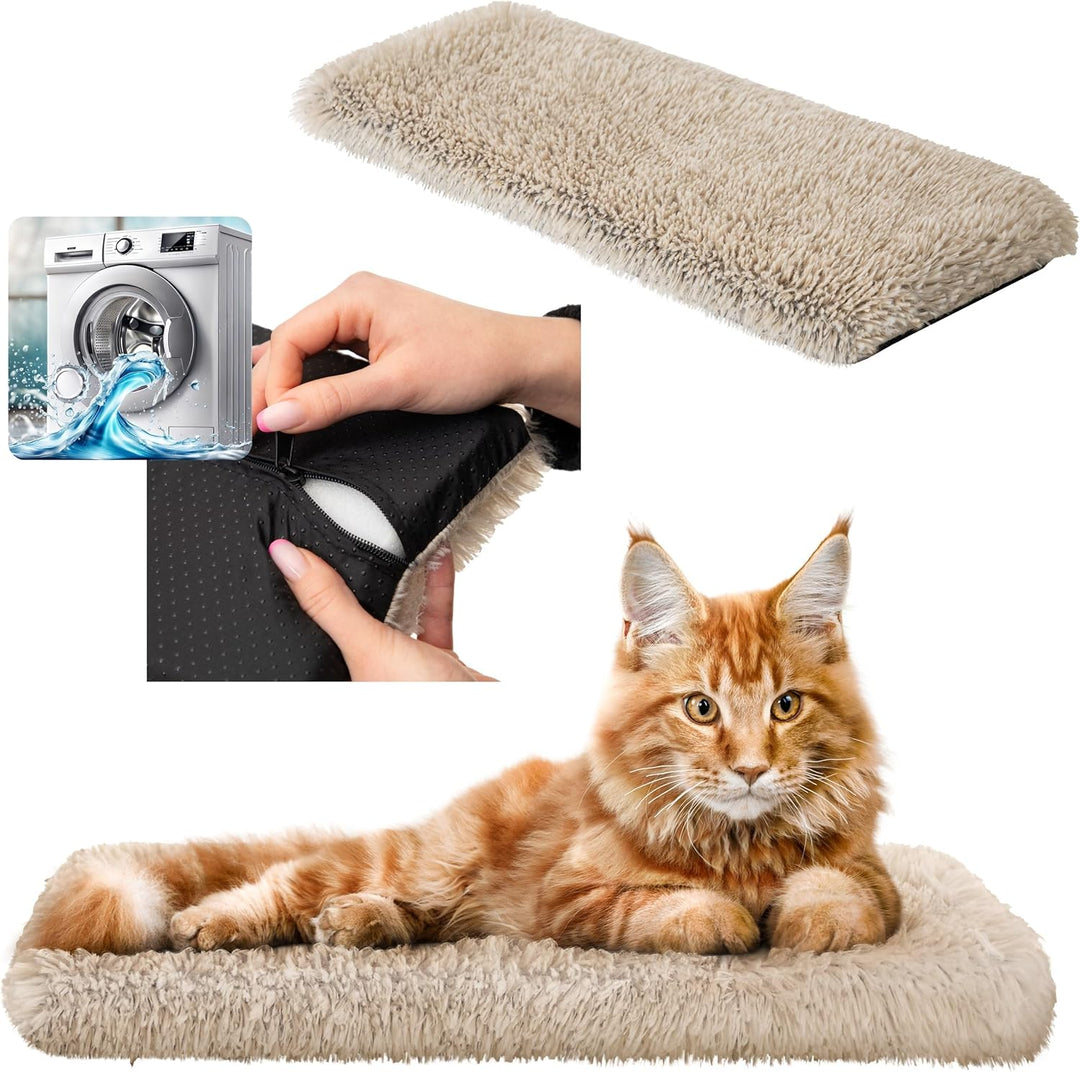 Katzen Fensterliege Fensterbank rutschfest - Katzenbett Fensterbank 60x25 cm - Weich & Kuschelig - F
