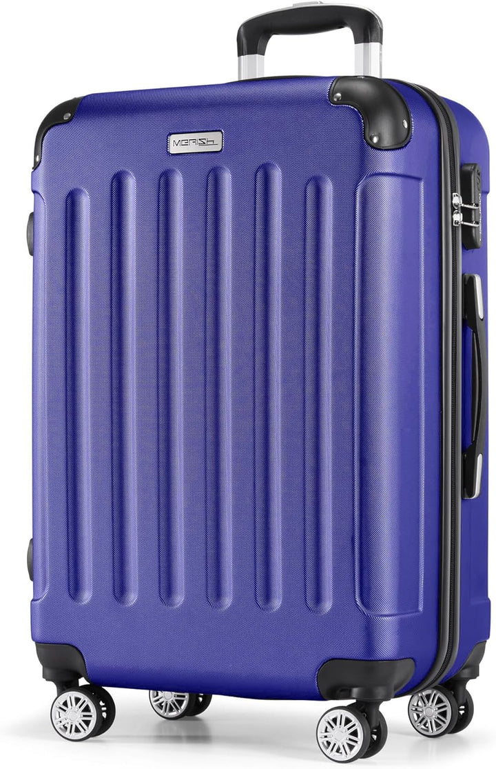 MERISH Reisekoffer Koffer Kofferset Trolleys Zwillingsrollen 3tlg. Hartschale in 9 Farben (Blau, Set