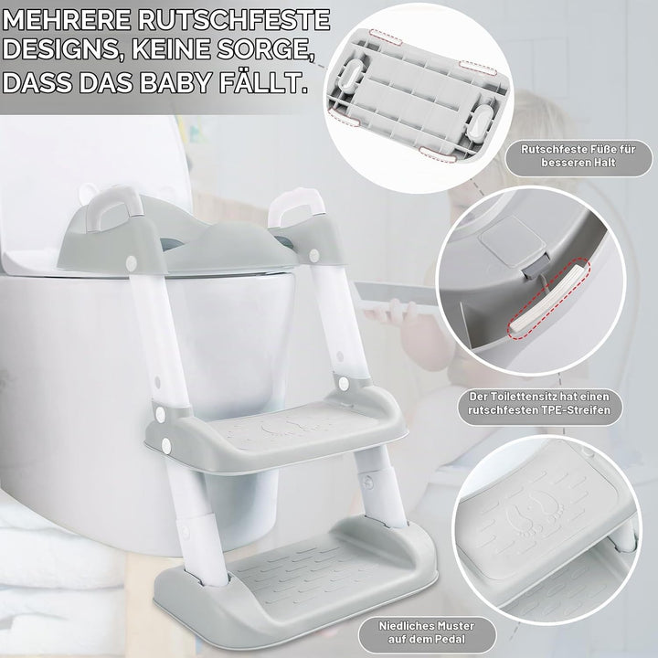 Toilettensitz Kinder Kinder WC,Toilettenaufsatz Kinder, Toilettensitz Toilettentrainer mit Treppe,Ve