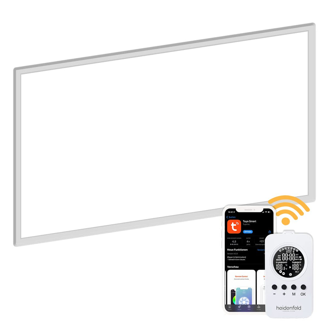 Heidenfeld Infrarotheizung HF-HP110 | 𝟭𝟬 𝐉𝐀𝐇𝐑𝐄 𝐆𝐀𝐑𝐀𝐍𝐓𝐈𝐄 - App Steuerung - 1000 Watt - 13-25 m² - Inf