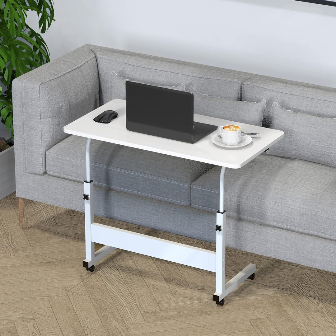 PIPIPOXER 60x40cm Laptoptisch höhenverstellbarer Schreibtisch mit drehbarer Rollen Computertisch mob