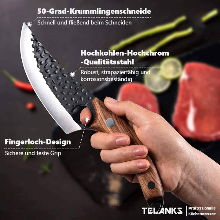 Küchenmesser für alle Zwecke, Handgemachte Huusk-Messer Japan Original, Japanisches Kochmesser Profi