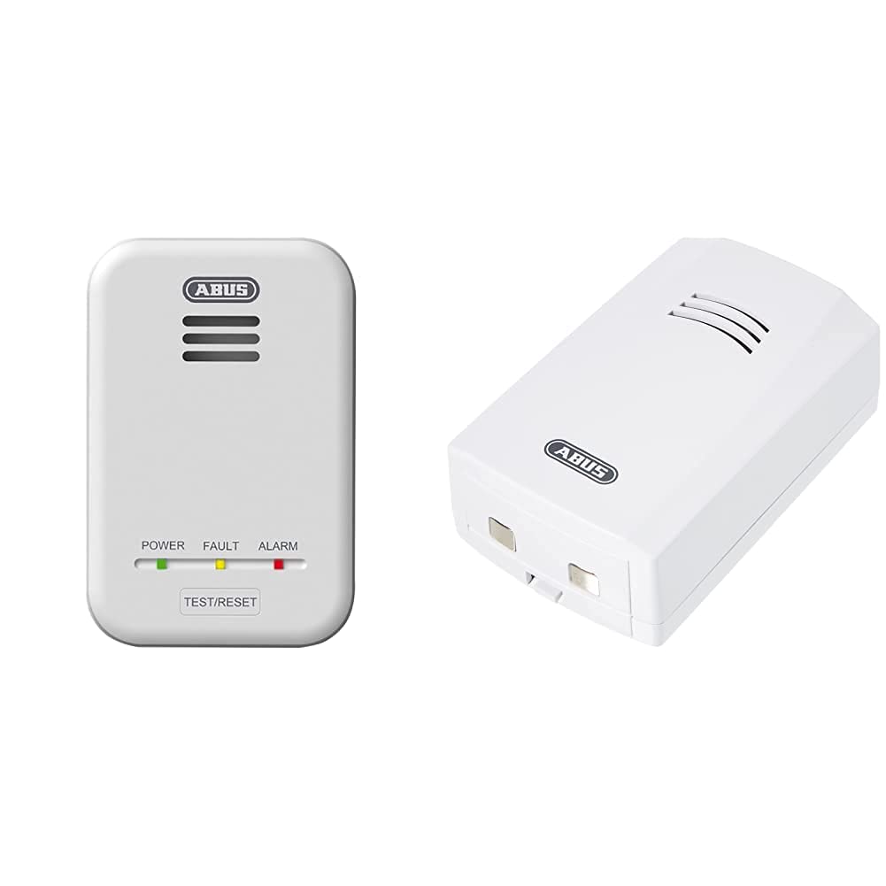 ABUS Gasmelder GWM100ME für Gasthermen - Erdgas (Methan) / Stadtgas - Alarmlautstärke 85 dB -  weiss