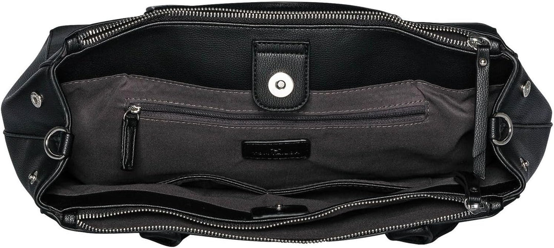 TOM TAILOR bags Roma Damen Shopper Umhängetasche Reissverschluss 36 x 14 x 27 Schwarz, 36 x 14 x 27