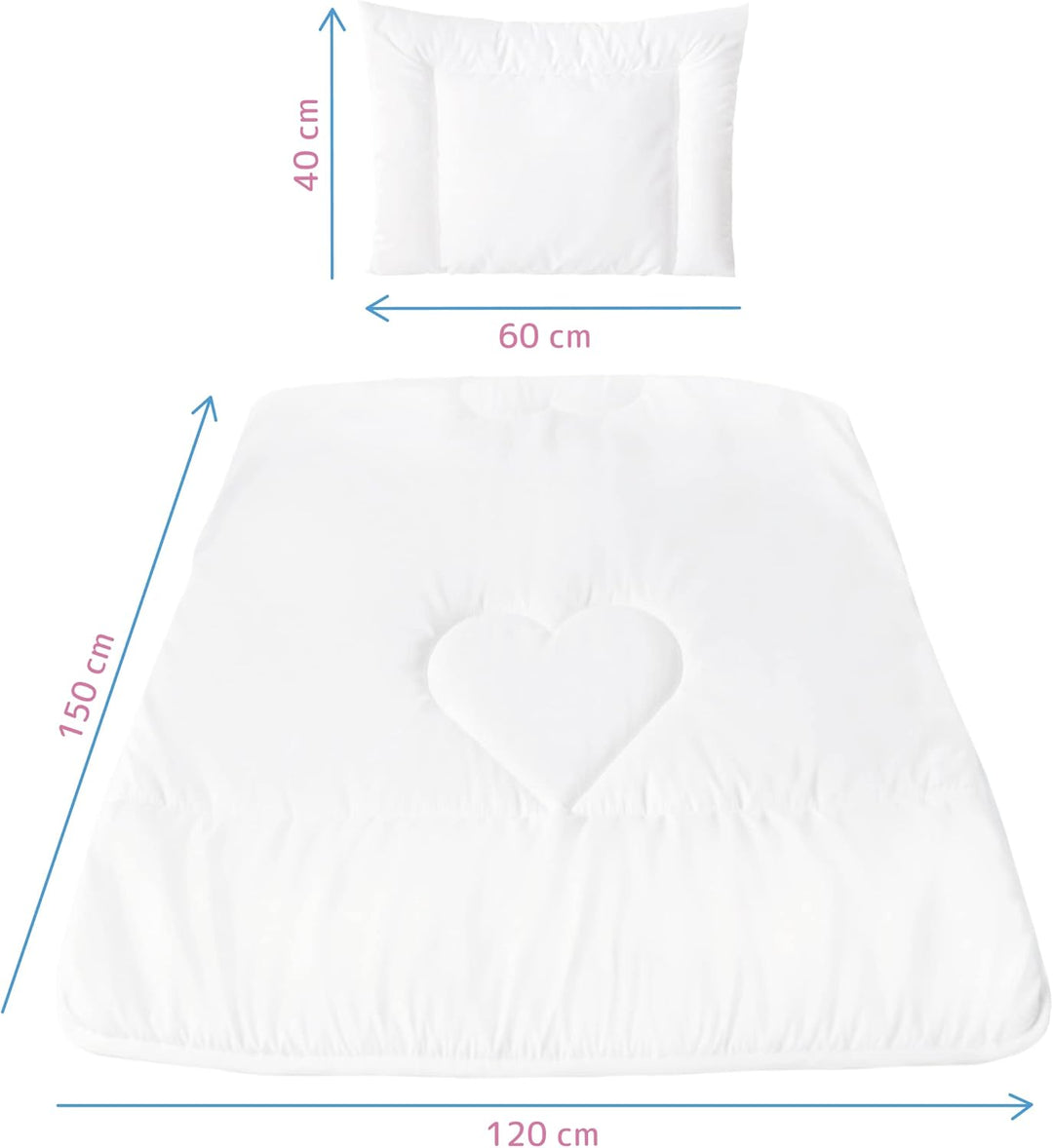 Anti-Allergie Bettwäsche-Set aus Bettbezug und Kissen, 150 x 120 cm, für Kleinkinder