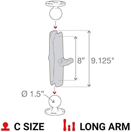 RAM Mount RAM-201U-D Halterungsset (232 mm)