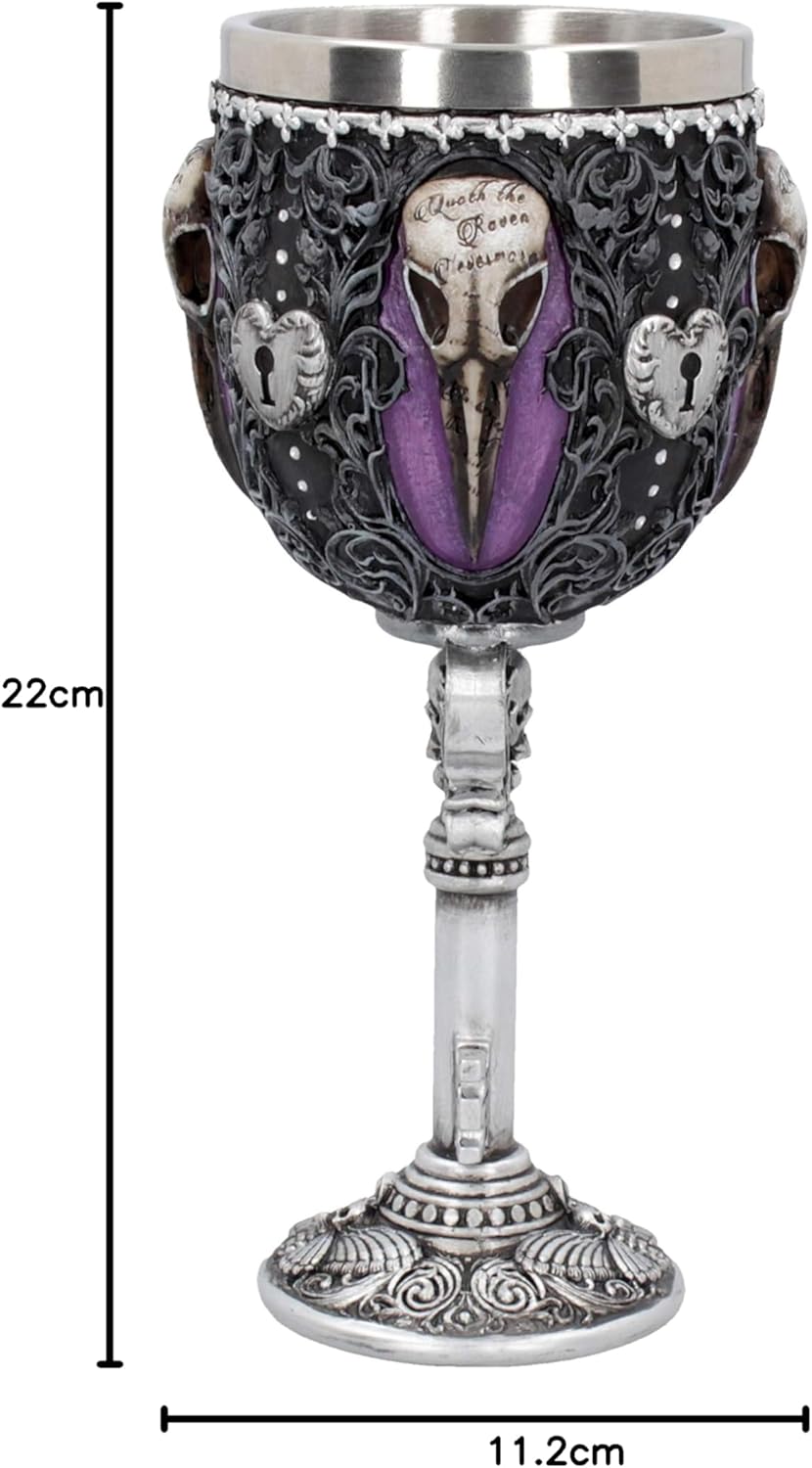 Nemesis Now Edgar's Rabe Kelch 18 cm, Kunstharz mit Edelstahl B4725P9